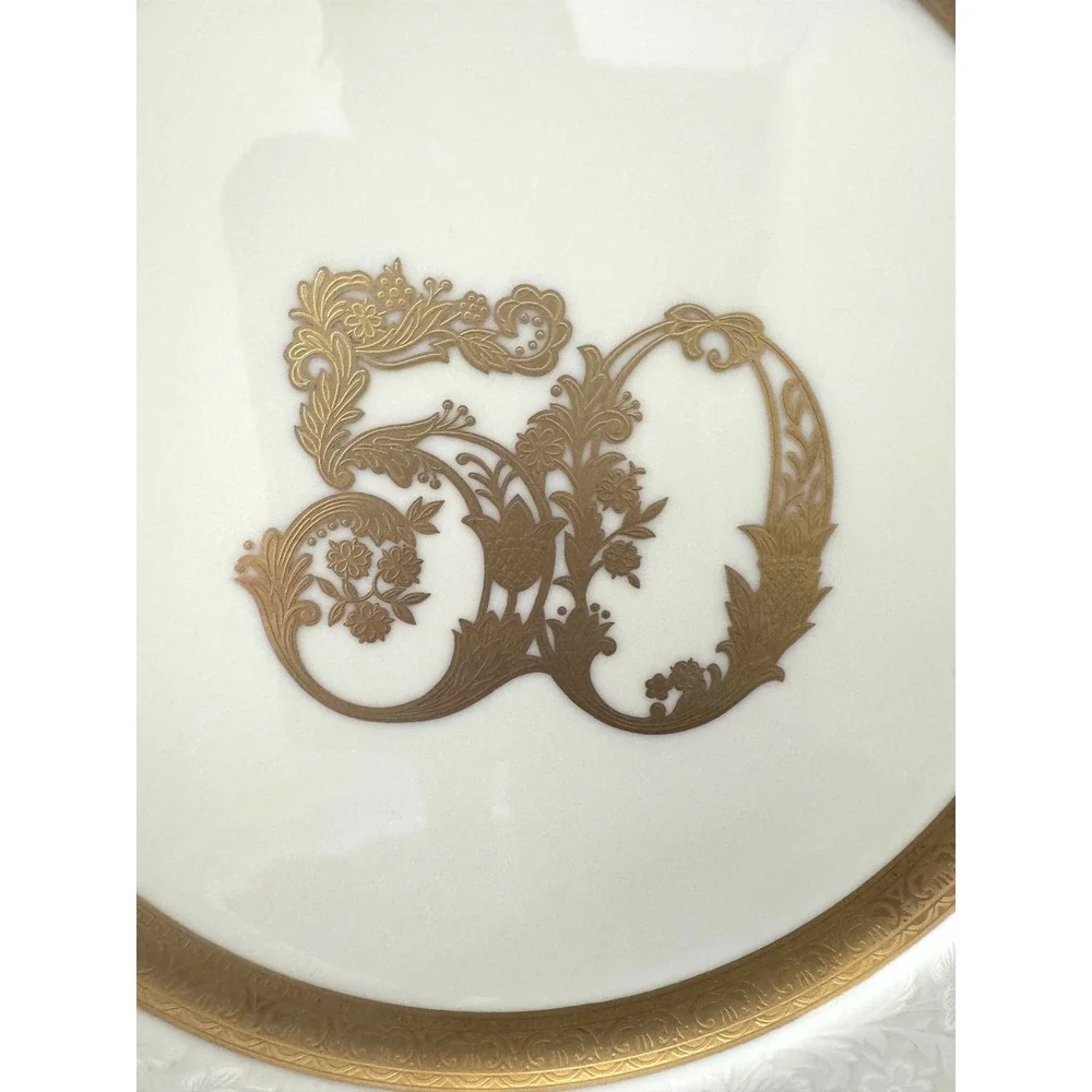 Vintage Mikasa Cream & Gold Decorative Display Plate Cottagecore Home Decor